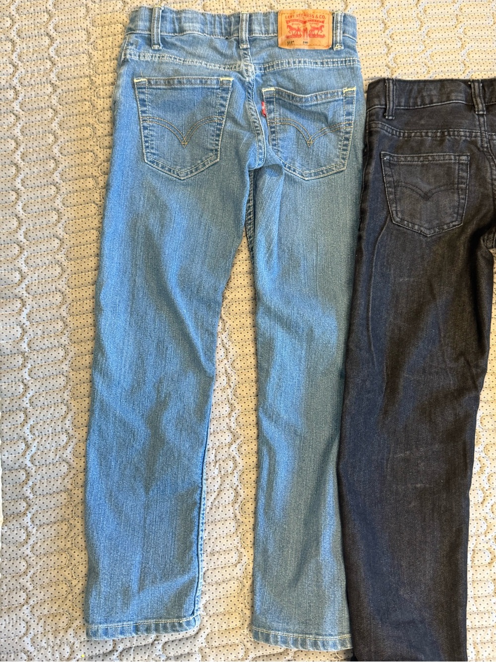 Levi's Boys' Light Blue, Dark Blue & Black Straight Jeans Trio - Picture 10 of 12